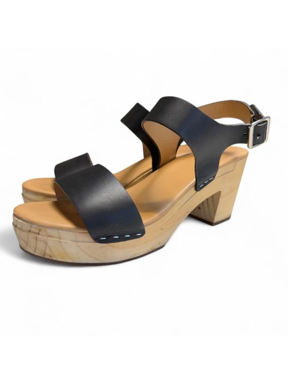 Nisolo All Day Open Toe Clog Women's 9 Heels Wooden Boho Lagenlook Minimalist
